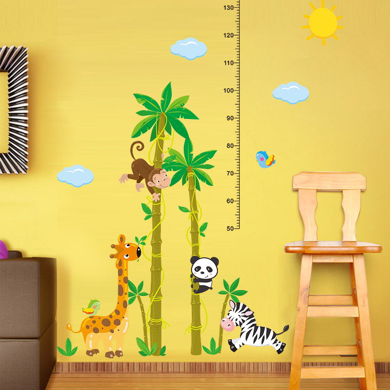 可爱动物长颈鹿身高贴测量身高墙贴创意个性环保温馨萌萌哒墙贴产品展示图2