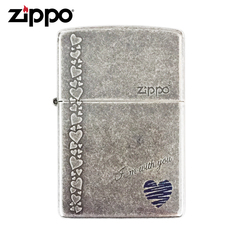 原装正版火机zippo古银蓝心和你一起正品爱情礼品ZBT-1-8