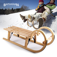 BartoniseN木制滑雪板儿童雪橇冰车爬犁 成人雪橇滑雪板雪场设备