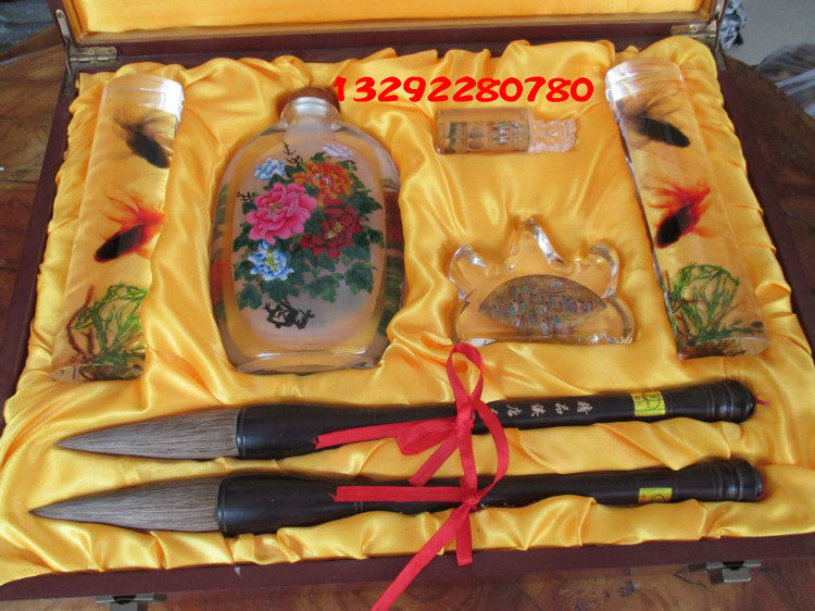 衡水三绝特产侯店毛笔内画鼻烟壶金鱼镇高档礼品文房四宝