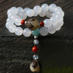 Natural chalcedony Bodhi Lotus jelly bracelets girls across the South red agate bracelets 925 Silver Crystal jewelry