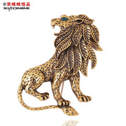 Package mail smiling suit suits brooch Western tide personalized jewelry domineering the lion coat of arms animal brooches