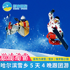 哈尔滨亚布力滑雪雪乡5天4晚跟团游雪乡旅游哈尔滨旅游纯玩含机票