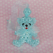 Crystal Teddy bear decorations ornaments handmade beaded 6MM bead bow flat ribbon bears DIY jewelry kits