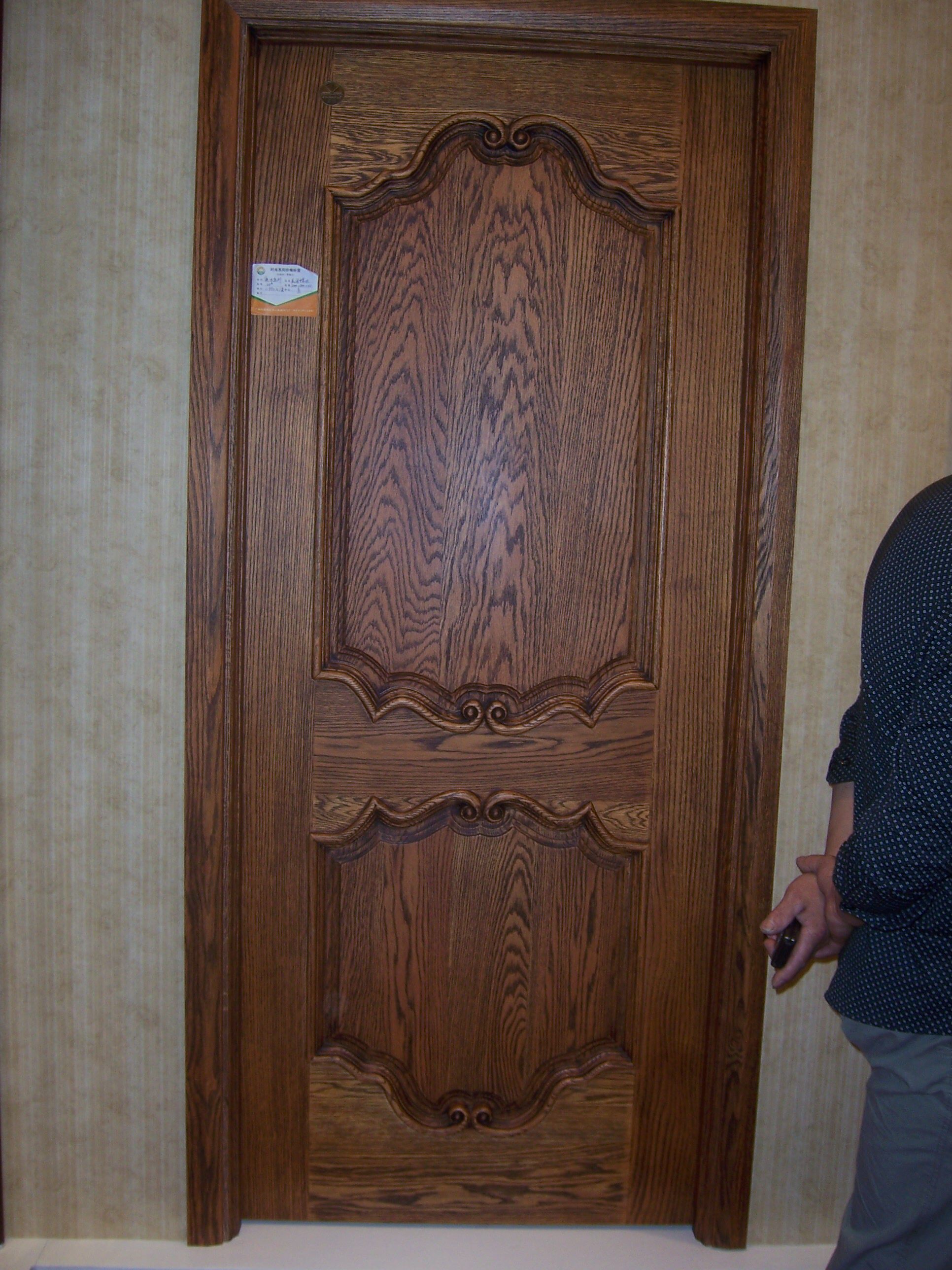 热销实木门 100%纯实木_美国红橡欧式大扣线原木门实木门套装门100%纯