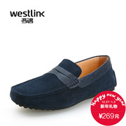 West fall 2015 new Europe and casual leather square end of Lok Fu shoes Doug pedal the lazy men's shoes