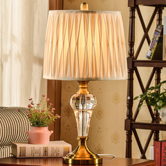 多伦现代简约欧式水晶台灯卧室床头灯美式奢华装台灯创意客厅温馨