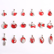 DIY Jewelry Accessories material micro-set pale rose colour corundum accessories a wide range of micro-inlay silver fish pendant wholesale