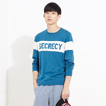 美特斯邦威2015秋装新款男圆领前胸字母长袖毛衫吊牌价169元