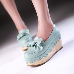 Designer shoes in spring 2015 Korean light comfortable shoes fashion platform shoes wedges heels round head