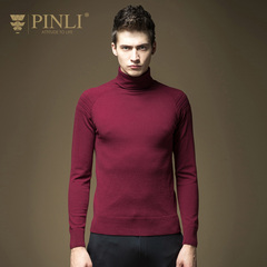PINLI品立 毛衣男韩版高领冬季纯色线衣 套头男士针织衫B16321602