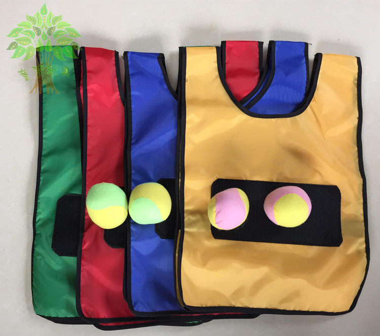 双面早教感统训练器材粘球衣运动背心运动躲避粘球衣配球