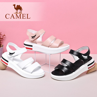 coach涼鞋2020 Camel 駱駝女涼鞋 2020夏季牛皮涼鞋平底鞋日常涼鞋休閑女生涼鞋 coach涼鞋