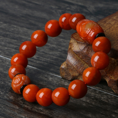 Treasure less rare southern red agate Crystal clouds Passepartout barrel bead Lotus bead the bracelet engraved bracelets ex-factory seconds