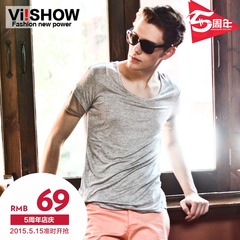 Viishow short sleeve t-shirt men's striped mosaic street fashion summer dress new casual slim fit crewneck men short t a solid color t