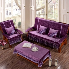 韩国绒3D压花 带靠背红木沙发坐垫/实木沙发垫/加厚冬 木沙发垫子