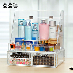 大号化妆品收纳盒创意透明桌面护肤品整理盒有盖防尘梳妆台置物架