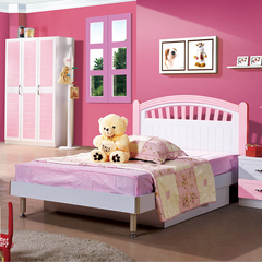 简约蓝色家具男孩儿童床带抽1.2米1.5米单人床粉色女孩床两色可选