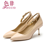 Faiccia/non fall 2015 new counter word original pointed stilettos shoes with buckle 4D06