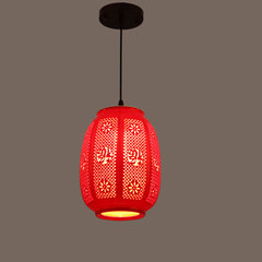 中式陶瓷灯大红喜庆中国红灯笼阳台吊灯笼过道玄关飘窗吊灯笼