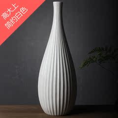 纯白色花瓶陶瓷 简约现代小花插家居客厅酒店装饰工艺品水培花器