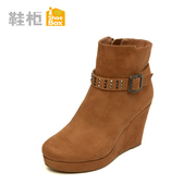 Shoebox shoe fashion wedges boots waterproof nude boots high heel women's shoes women's boots 1114505213