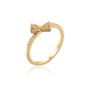 Good Korean fashion ring rhinestone bow ring diamond ring female bow ring