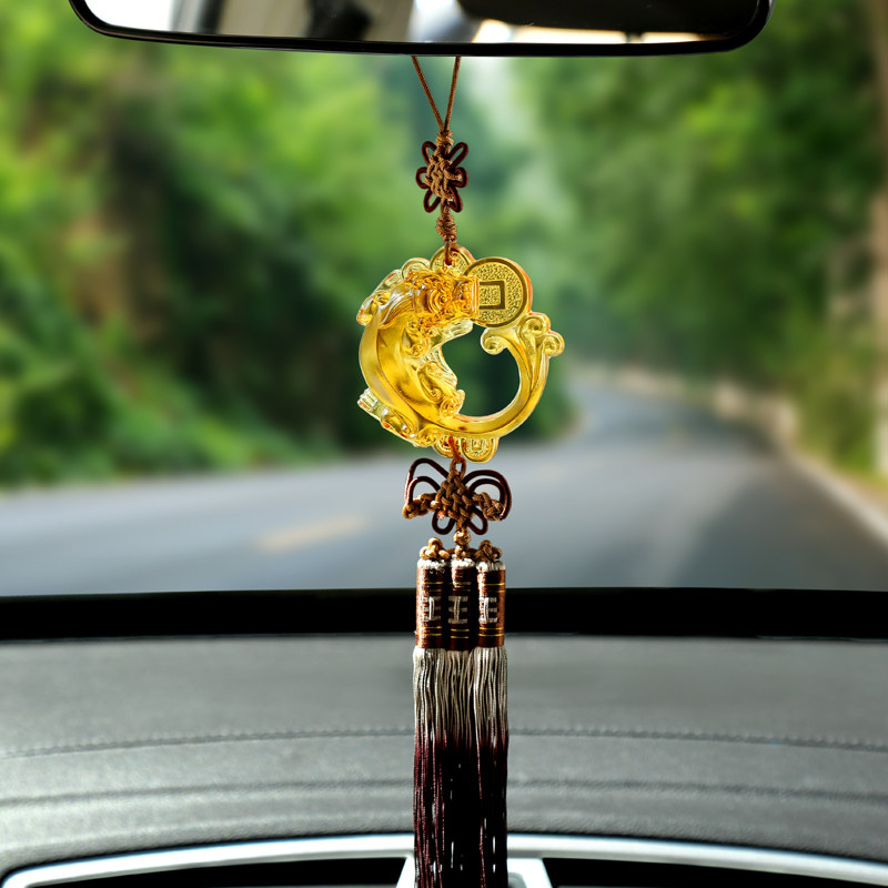 实心琉璃车挂 貔貅汽车挂件 创意车内后视镜吊坠招财饰品汽车用品