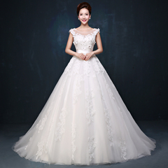 Purple Fairy spring new Korean layout double-shoulder wedding gowns 2015 customized bride's slim one-shoulder wedding dresses