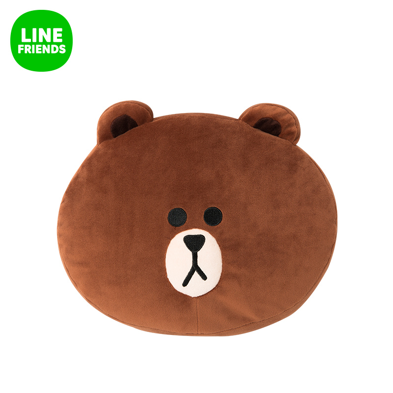 LINE FRIENDS 布朗熊脸型靠垫（30CM） 动漫周边呆萌抱枕靠枕产品展示图3