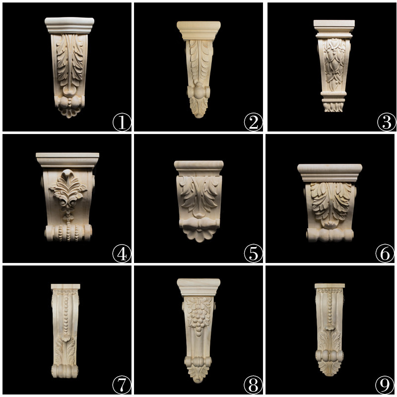 欧诗雅木雕装饰实木欧式小柱头橱柜家具衣柜立柱柱头手工雕刻