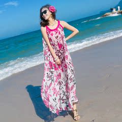大码宽松胖mm雪纺连衣裙子夏季马尔代夫波西米亚海边度假沙滩长裙