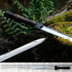 汉剑龙泉宝剑高碳钢龙泉剑长剑鸡翅木铁剑西行洛水未开刃