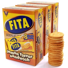 进口 安威山FITA发达柠檬味夹心饼干200g*3盒 代餐饱腹早餐零食品