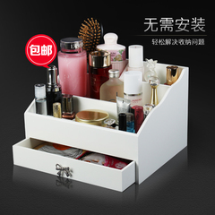 欧式木质化妆品收纳盒大号 韩国木制护肤品收纳盒化妆盒抽屉式