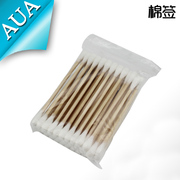 Clean cotton fiber-optic instrument-specific q-double spiral cotton swab stick cotton swabs