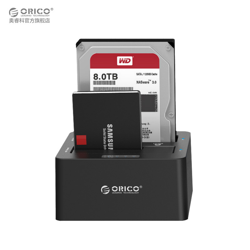 ORICO 2.5/3.5寸双盘位USB3.0移动硬盘盒座 脱机拷贝笔记本硬盘座产品展示图3