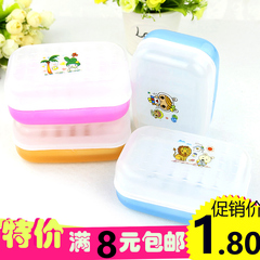 可爱卫生间卡通塑料带盖双层沥水皂托创意肥皂盒大号皂架香皂盒