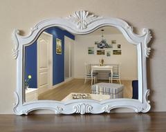 英伦美式欧式镜 浴室镜卫生间梳妆台玄关装饰镜 方形浴室大镜子