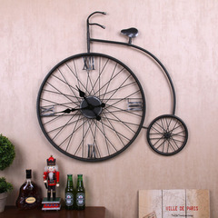 美式乡村客厅卧室创意铁艺挂钟自行车时钟个性装饰挂钟大号包邮