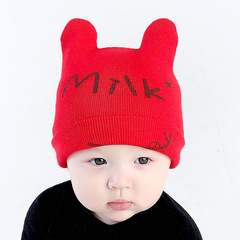 婴儿帽子秋冬6-12-24个月男女童韩国冬天儿童宝宝加绒套头毛线帽