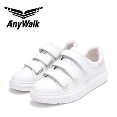 anywalk安尼沃克 新款休闲鞋 舒适经典魔术贴女士小白鞋板鞋女鞋