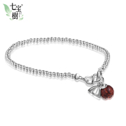 Seven precious tree 925 sterling silver bracelet lobular rosewood jewelry Lotus silver beads jewelry-girlfriend gift jewelry