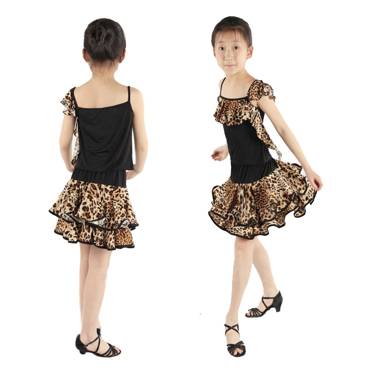 children dance clothing new pattern girl Latin Leopard skirt suit child show level examination Uniformsin the Children/Baby/Family fitted , Children's costumes category - from Buy2taobao.com to provide professional Taobao agent buy service