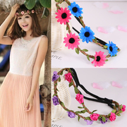 Know Richie vacation wind came moaning rope flower headband hair accessories flower hair band Daisy Beach head leaf wreath headband