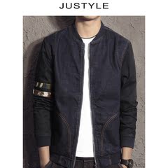 JUSTYLE正尚 2016秋装新品男士日系牛仔夹克 修身牛仔外套夹克服