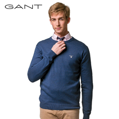 GANT/甘特2016秋冬新品 男士圆领棉毛混纺针织衫净色毛衣 83101