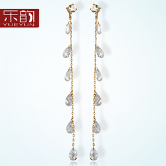 Music Korea stylish new quality female simple Crystal long tassels earring jewelry earrings are hypoallergenic earrings