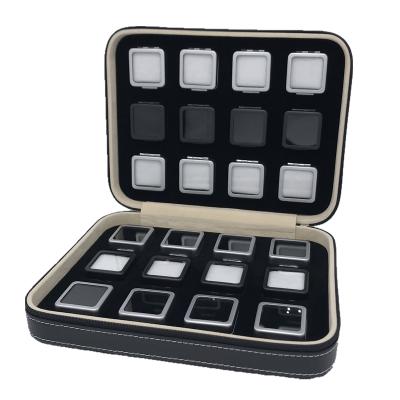 高档收金属裸钻盒裸石盒钻石彩宝石包装戒面首饰珠宝样品透明展示