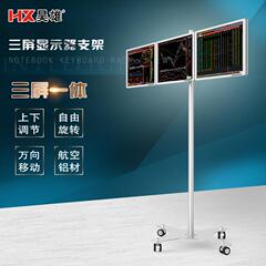三屏液晶显示器支架落地移动多屏拼接会议股票监控电脑支架1.5米